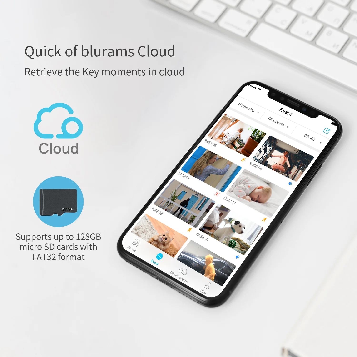 Blurams купольная камера безопасности 1080p Wifi PTZ IP система наблюдения с умным движением/звуком/распознаванием человека Двусторонняя аудио Ночная