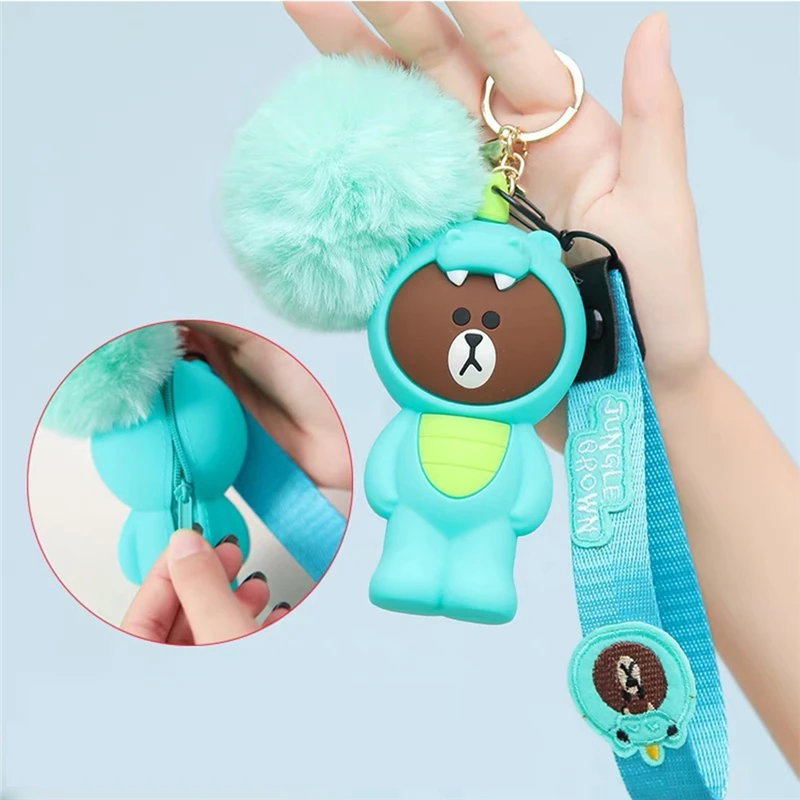 Blue / Green Забавная мини-сумка Мягкие кавайные силиконовые подвески для игрушек антистресс 3D мультфильм сжимаются гаджеты телефон ремешок для всех смартфонов - Color: Blue / Green
