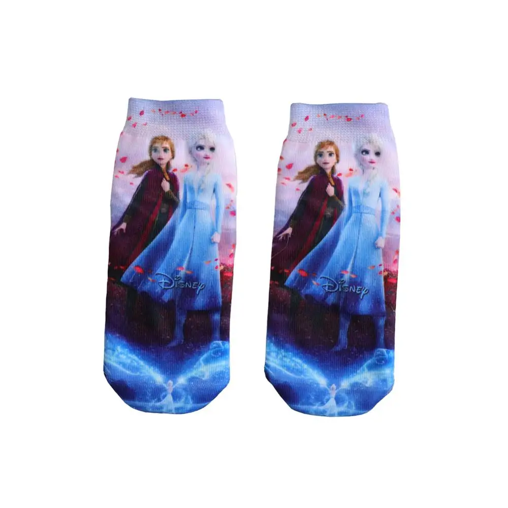 4pair/bag New Anna Elsa Cars3 Cotton Boys Girls Socks 3D Princess Print Socks Kids Cartoon Children Kids Funny Socks 5