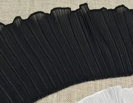 Black 2 м/лот, 17 см, розовый цвет, сделай сам, качественное шифоновое кружево, оборки, Складывающийся подол, супер широкий, Lngthened, свитер, юбка, подол, кружевные аксессуары, Z1201 - Цвет: Black