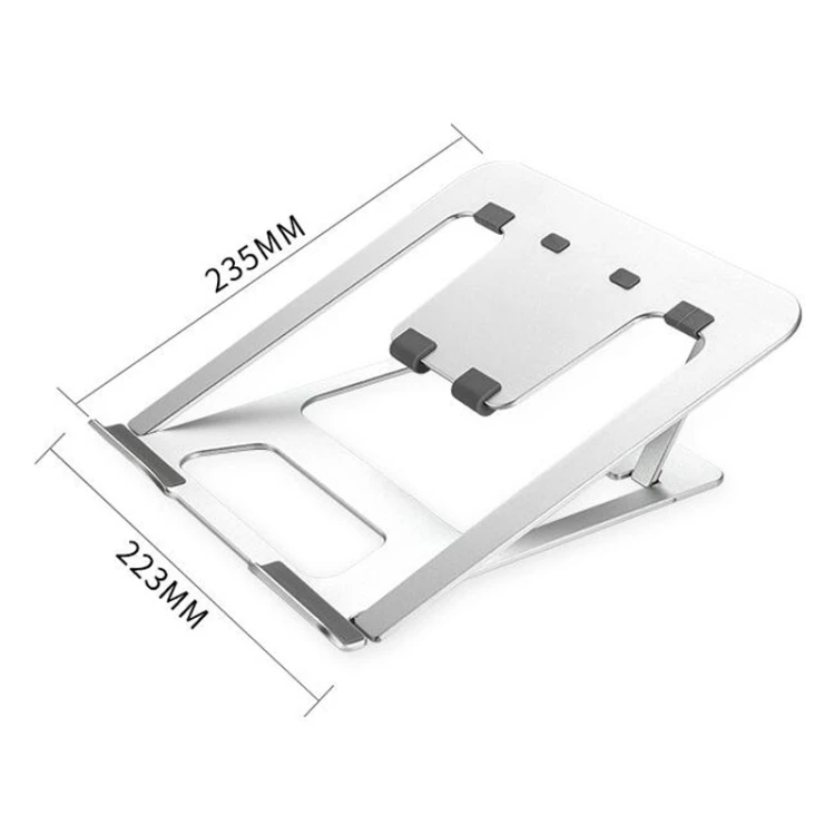 Universal do Extensor da Altura do Portátil Liga de Alumínio Dissipação de Calor Suporte Dobrável Portátil Computador Prata - Imagem 4
