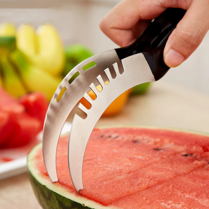 Stainless Steel Watermelon Slicer Kitchen Tools Fruit Knife Fruit Corner Cutter Fruit Vegetable Peeler Knives Kitchen Gadgets