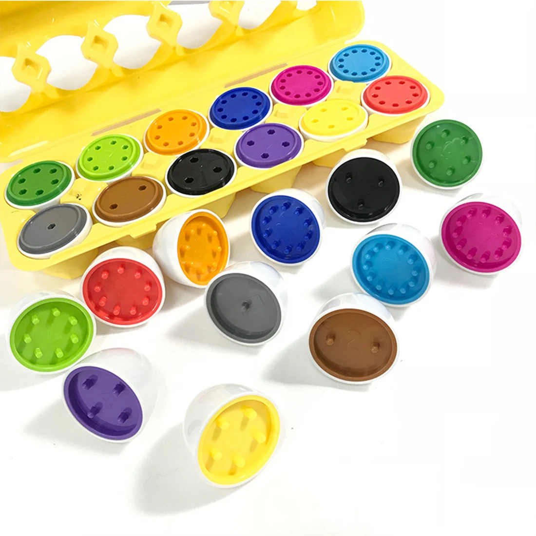 Детский набор яиц для массажа, распознавание цветного номера, умения раннего обучения, обучающая игрушка для детей, подарок для детей, оранжевая оболочка