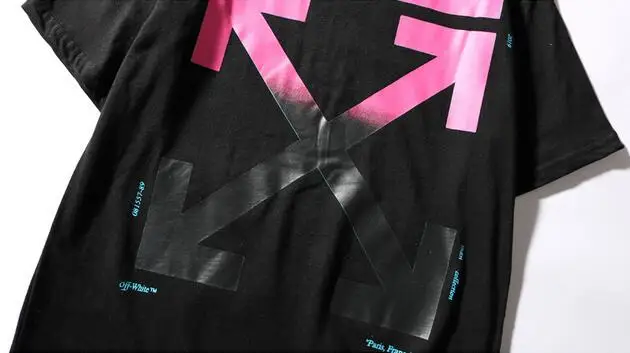 Градиентная печать arrow 19SS Off-White OW мужские/женские модели влюбленных пар хлопок Мода Повседневная футболка с круглым вырезом и коротким рукавом