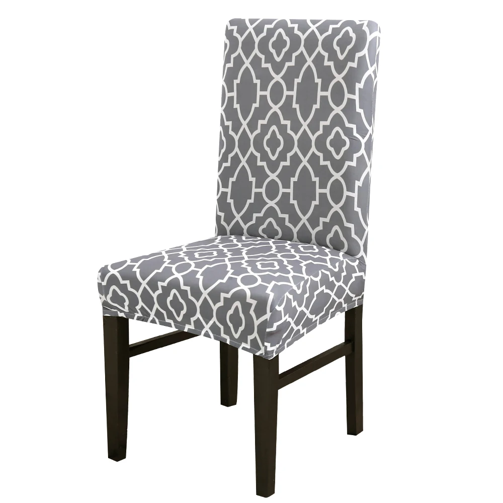 1/2/4/6 шт. серый печатных крышка стула съемный моющийся протектор чехлы на стулья чехлов универсальный для отеля банкет Ресторан - Цвет: E