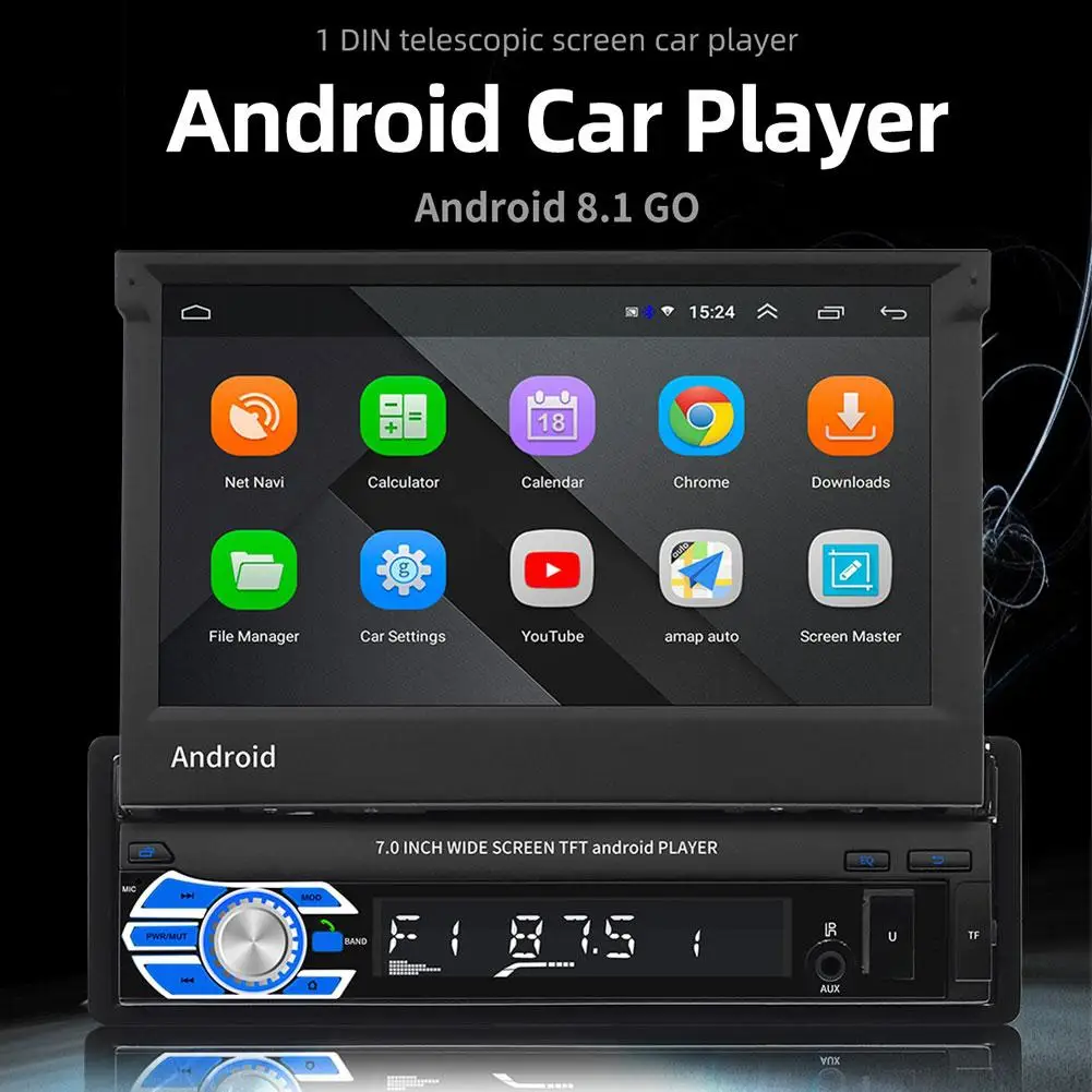 7 Inch Touch Screen Android Single Din Car Radio Stereo FM Bluetooth WiFi GPS Navigation Mp4 Player Mirror Link