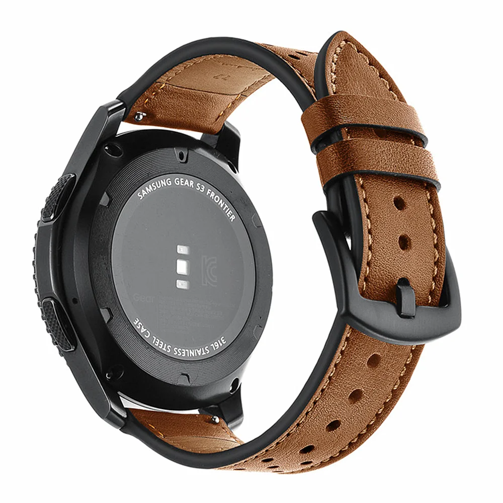Кожаный ремешок для Samsung Gear S3 s2 sport Frontier Classic band huami amazfit gtr bip huawei gt 2 galaxy watch 47 мм