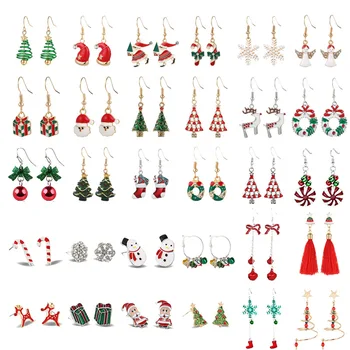 

Christmas Dangle Hook Earring Set Star Tree Bell Earring Women Girl Xmas Santa Claus Elk Snowflake Thanksgiving Winter Party2020