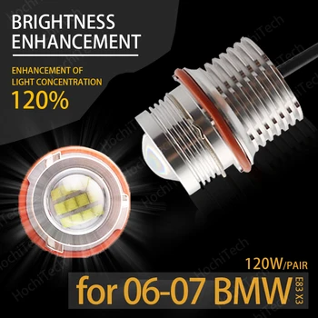 

120W 6000K White High Quality Angle Eyes LED Marker HALO Ring Light Bulb for 2006-2007 BMW E83 X3 Super Bright