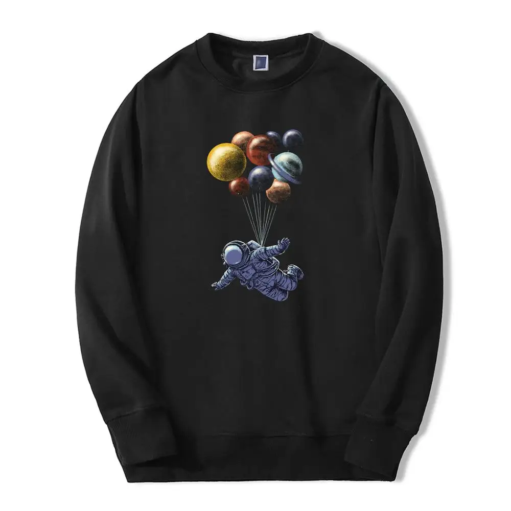 

2019 Fall Fashion New Pullover Men's Space Balloon Print Hooded Round Neck Harajuku Pullover Casual Pullover Loose Couple Street