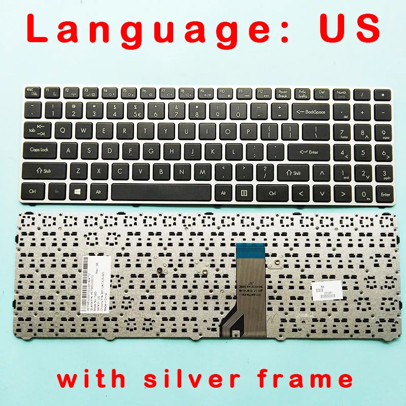 Keyboard Silver-Frame LG15N53 Brand-New 15ND530 with US Standard-Version for Lg15n53/15n530/15nd530