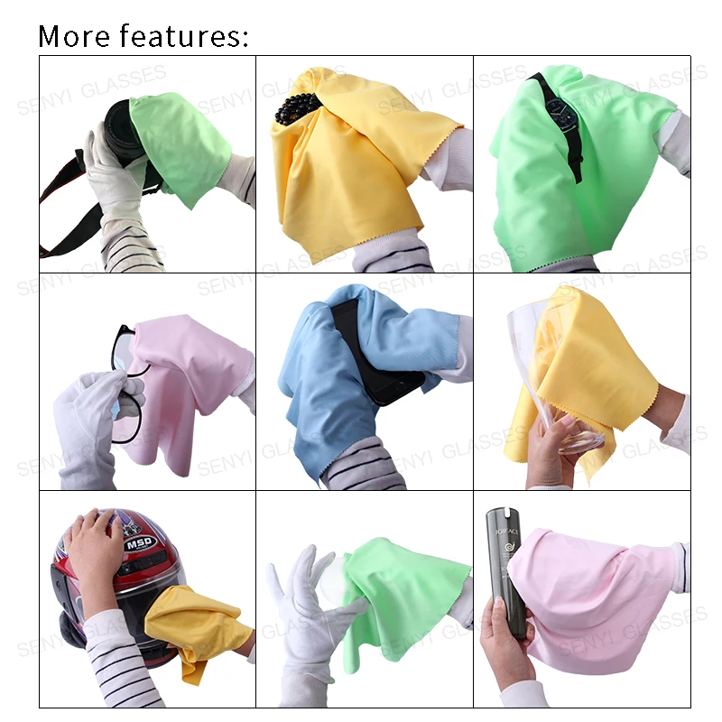 40x40cm Large Size Lens Clothes Eyewear Accessories Cleaning Cloth Microfiber Sunglasses Eyeglasses Camera Glasses Duster Wipes 4