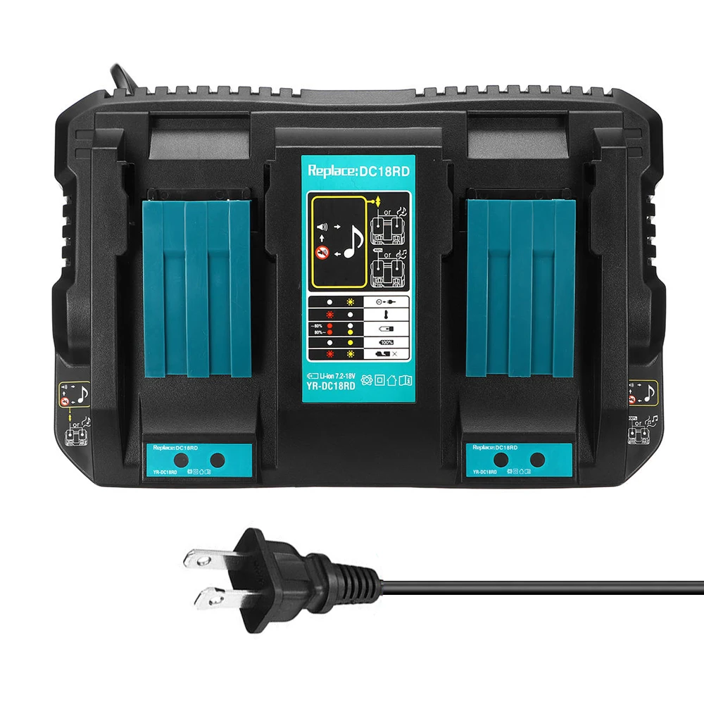 Зарядное устройство для Makita DC18RD с двойным портом USB, 14,4 В, 18 В, 3 А