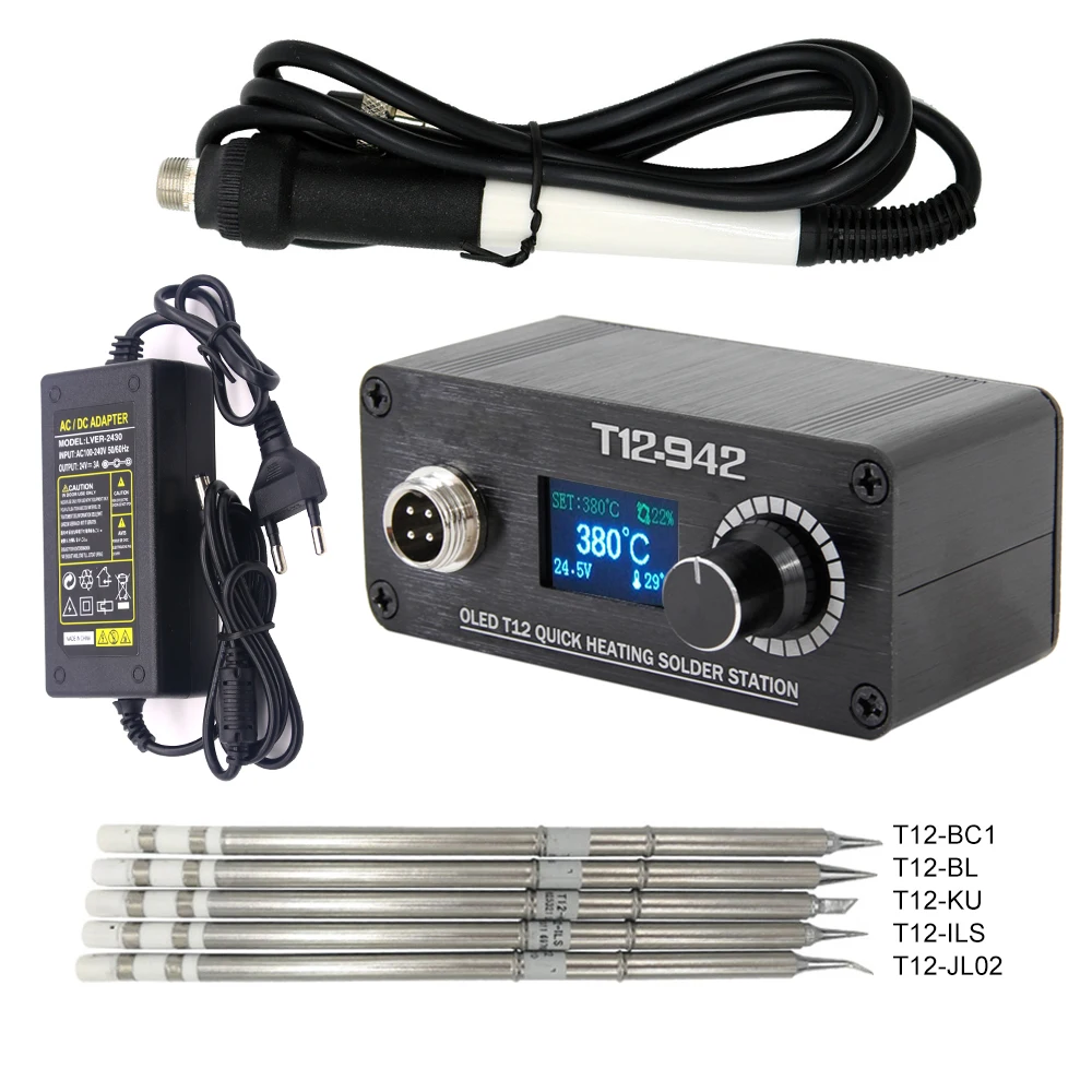 T12 942 Mini Soldering Station OLED Digital Soldering Iron Handle