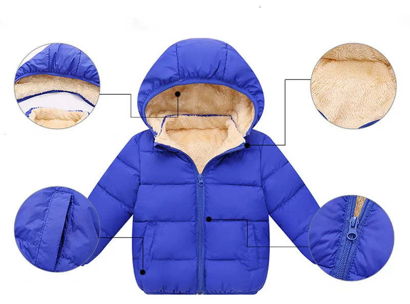 Пуховое пальто для новорожденных; хлопковое пальто с капюшоном; детская одежда; 5 цветов; теплая зимняя одежда для детей