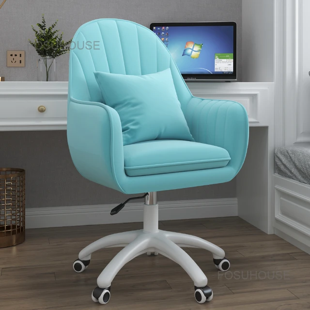 Designer casa computador cadeira de couro quarto vaidade vestir cadeiras 360  elevador rotativo simples chaise jogos móveis escritório - AliExpress