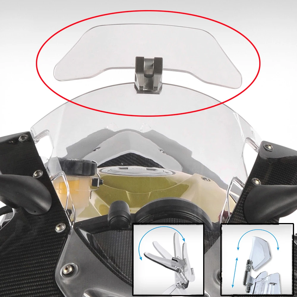 

Adjsutable Clip-on Windshield Moto Deflector Screen for BMW KTM Aprilia Ducati Honda Kawasaki Piaggio Suzuki Triumph Yamaha