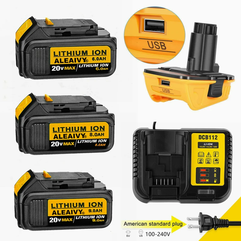 18v 9.0ah Dcb200 Replacement Liion Battery For Dewalt 18v/20vmax Xr