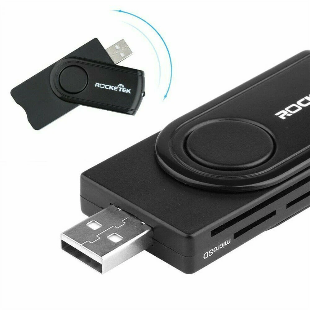 USB 2,0 адаптер для считывания смарт-карт 2 в 1 для SD/TF micro считыватель компьютера USB 480 Мбит/с