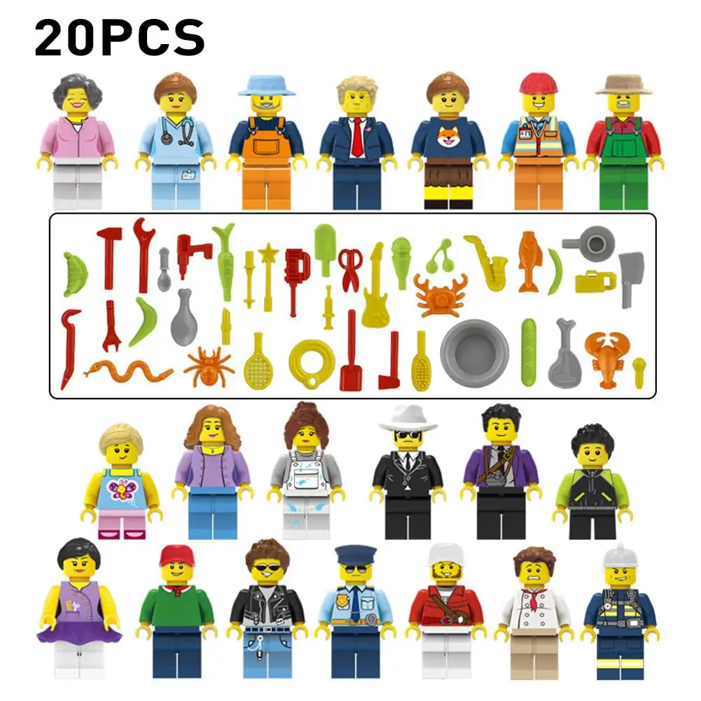 

NEW 20pcs/set Comb Ice Cream Bricks Figures Doll Cartoon City Building Blocks Legoings Armed SWAT Building Blocks Kids Toys