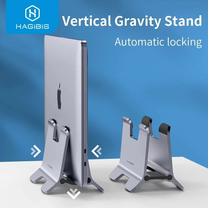 

Hagibis Vertical Laptop Stand Desktop Gravity Holder Aluminum Notebook Dock Space-Saving for MacBook/Surface/HP/Dell/Chrome Book