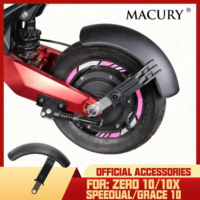 SPEDWHEL Rear Mudguard Fender With Taillight For Speedual Grace 10 / Zero 10 Electric Scooter - Replacement Wheel Cover Spare Part