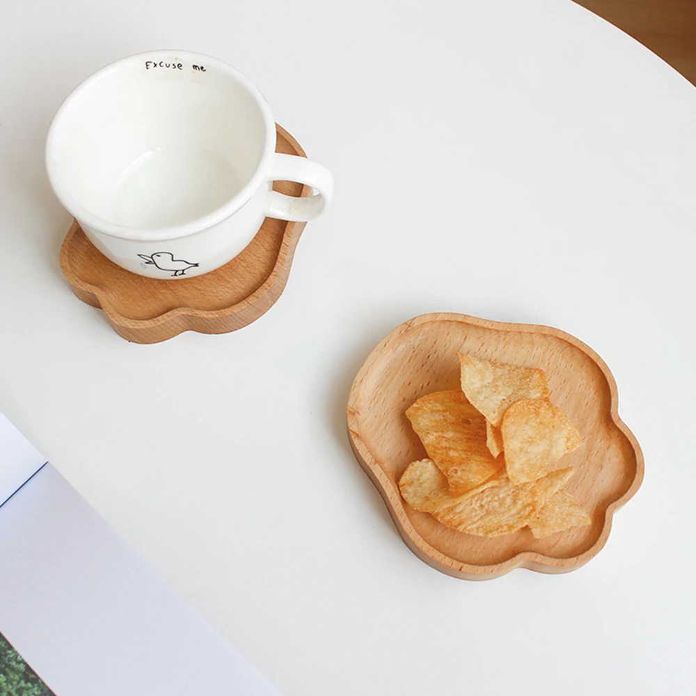 Cartoon Creative Cat Paw Wooden Coaster Lovely Coffee Milk Cup Mat Tea Pad Round Soft Placemats Home Decoration 1pcs | Дом и сад