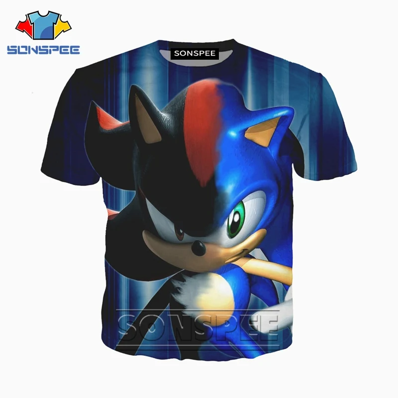 

Anime 3d print casual Sonic t shirt streetwear animal game men beach Women fashion t-shirt Harajuku kid shirts homme tshirt A161