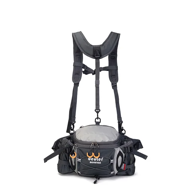 8L Sports Waist Bag Outdoor Hiking Riding Waterproof Wearproof Backpack Camping Travel Shoulder Bag Water Bottle Pack  X352D Deep Grey