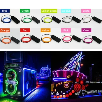 

8Pcs/set Multi-Colors EL Wire Neon Rope Lights Blue Red White Green Pink Lemon for Halloween Christmas Party DIY Decoration TN88