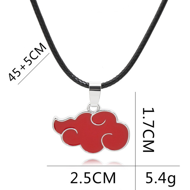 Red Cloud Pendant Necklace for Women Japanese Anime Accessories Cosplay Konoha Ninja Village Akatsuki Itachi Men‘s Jewelry