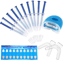 

Teeth Whitener Dental Equipment 10/6/4/3pc with Led Lights Teeth Whitening 44% Peroxide Dental Bleaching System Gel Kit Bright