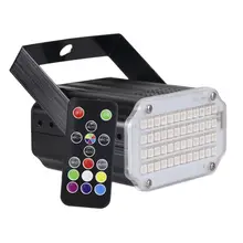 ALIEN – 48 lumières stroboscopiques blanches à LED rvb UV, pour Disco DJ, fête de noël, Club de musique, Flash activé, effet d'éclairage de scène 