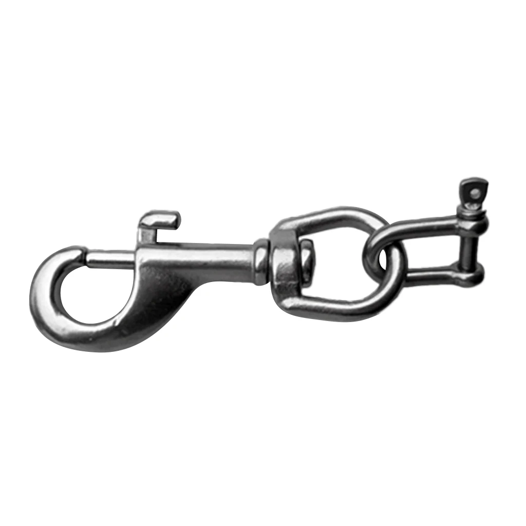 Scuba Diving Dive Diver Light Torch Holder Single End Bolt Snap Clip & D Ring Grillo-Marine Grade 316 Acciaio Inossidabile