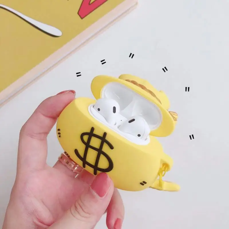 Уникальный мягкий силиконовый защитный чехол с рисунком Lucky Bag, противоударный чехол с ремешком для Airpods 1/2, аксессуары для зарядного устройства