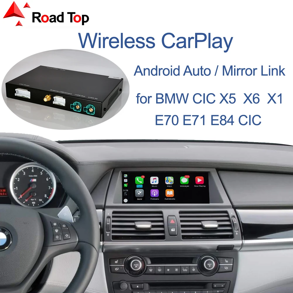 Беспроводная система CarPlay для BMW CIC X5 E70 X6 E71 2011 2013 X1 E84 2009 2015 с функцией Android Mirror Link