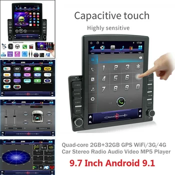 

9.7 Inch Vertical Sn Android 9.1 Hd 1Din Quad Core 2.5D 2Gb+32Gb Car Mp5 Player Bt Stereo Fm Radio Gps Navigation