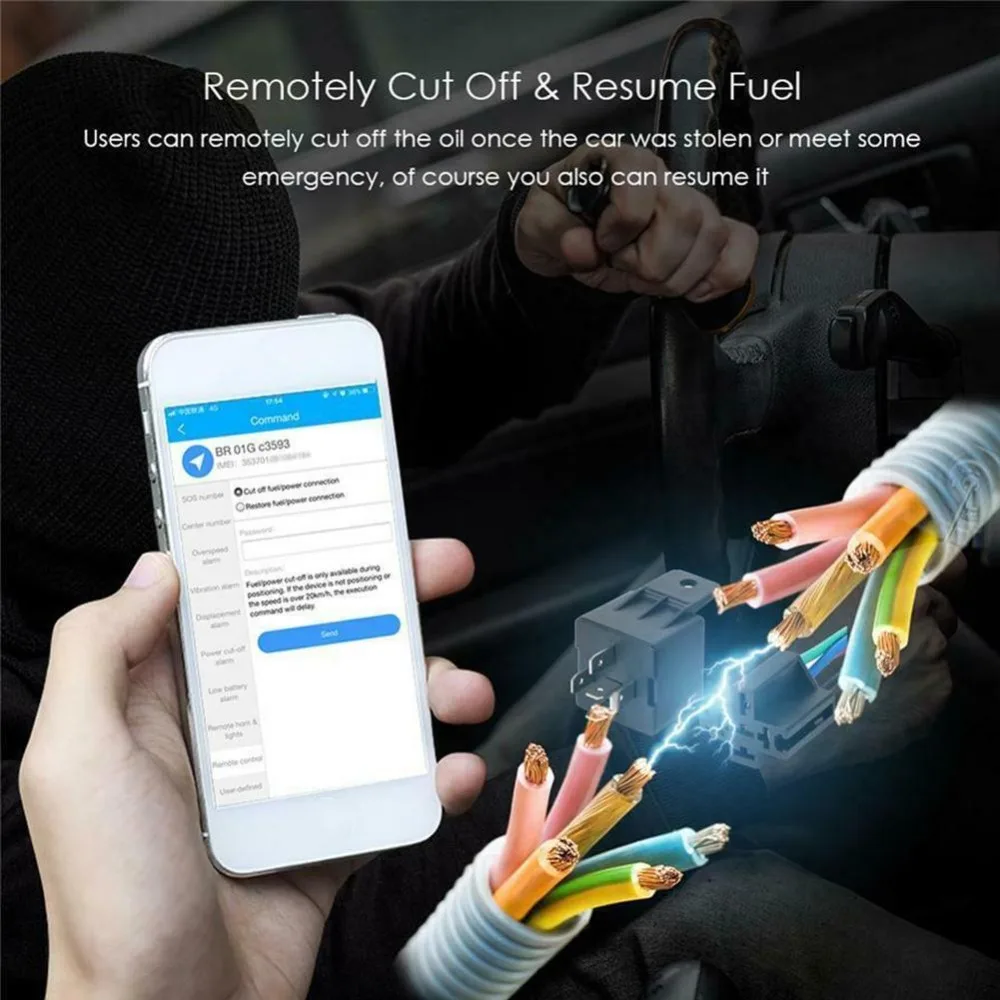 Автомобильный трекер реле gps трекер отключение топлива скрытый дизайн автомобиля gps локатор Google maps отслеживание в реальном времени ударная сигнализация бесплатное приложение