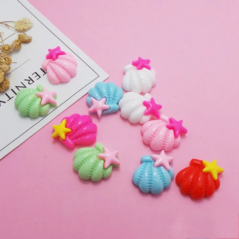 

100Pcs/Lot Wholesale Simulation Star Shell Resin Cabochon Flatback Embellishment DIY Accessories Scrapbooking Crafts Decoration