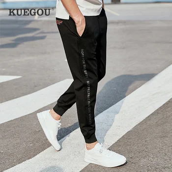 

Kuegou Brand The winter men casual pants Men's fashion sweatpants Black Beam foot sweatpants KK-2952