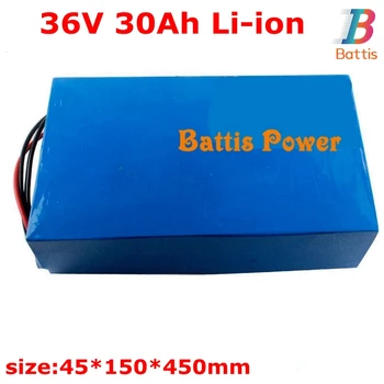 

Rechargeable 36V 30Ah lithium ion battery with BMS for go cart go kart kids go carts ebike marine trolling+5ACharger
