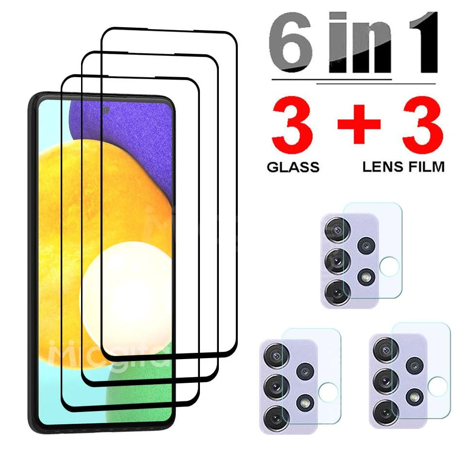 cell phone screen protector Tempered Glass For Samsung Galaxy A52 A72 5G A32 A22 4G A12 A42 A52S Screen Protector Camera Lens Film For Samsung A52 Glass mobile screen guard