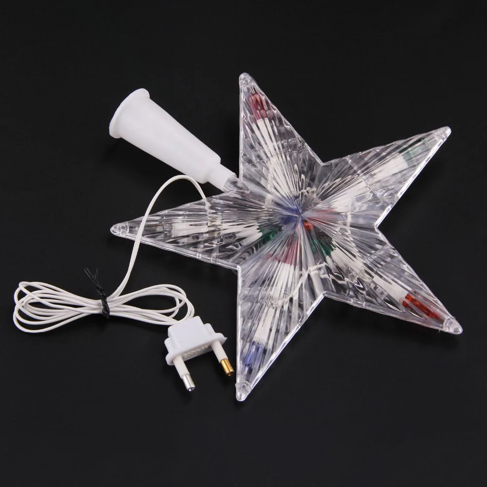 Tree Topper Star Decorações, Plug UE para Casa, Natale Natale