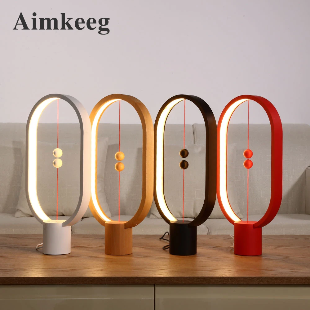 Skup Aimkeeg Heng Balance lampa zasilana z USB dekoracja światła w sypialni ciepłe białe oko pielęgnacja LED lampka nocna powieść światło prezent dla dzieci