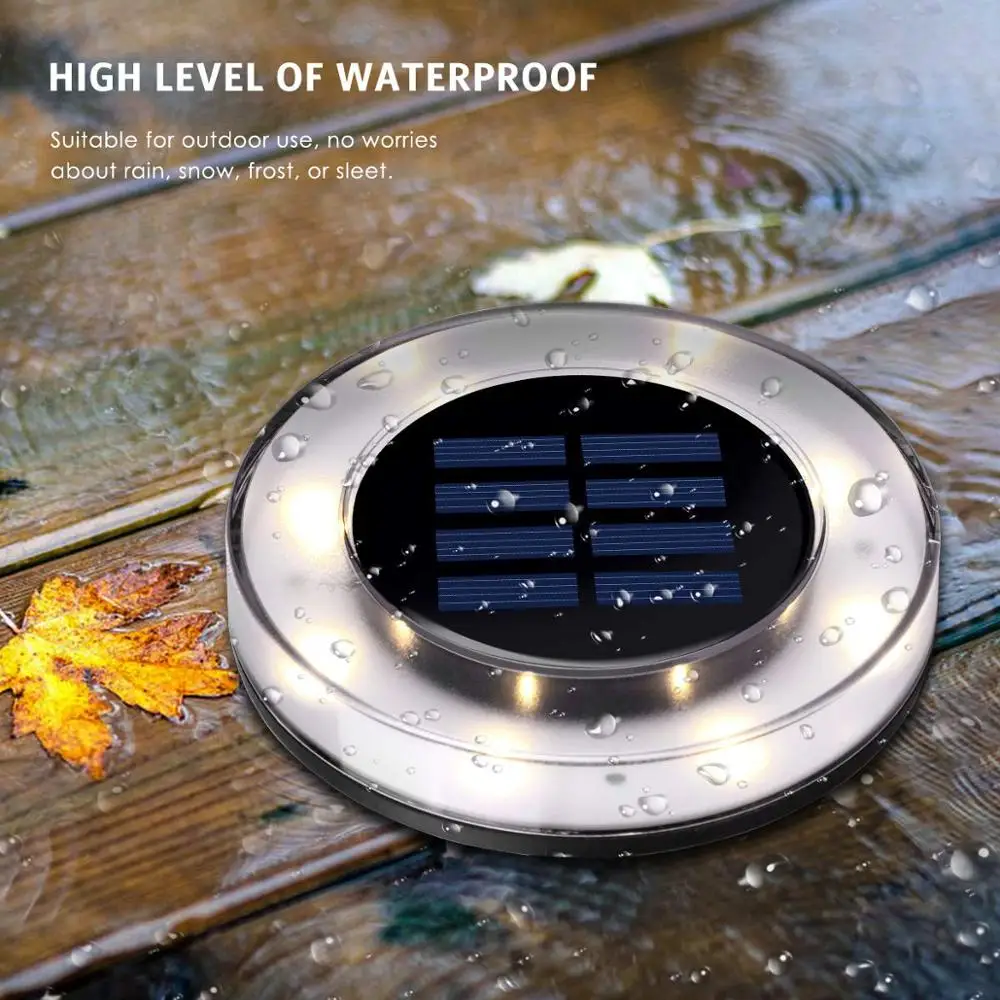 4 шт. на солнечных батареях дисковые огни 8LED солнечные для улицы