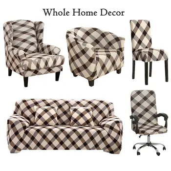 

A Set Of Elastic Stretch Sofa Covers Living Room L Shape Couch Cover Spandex Sofa Protectors Washable Dustproof Slipcovers.