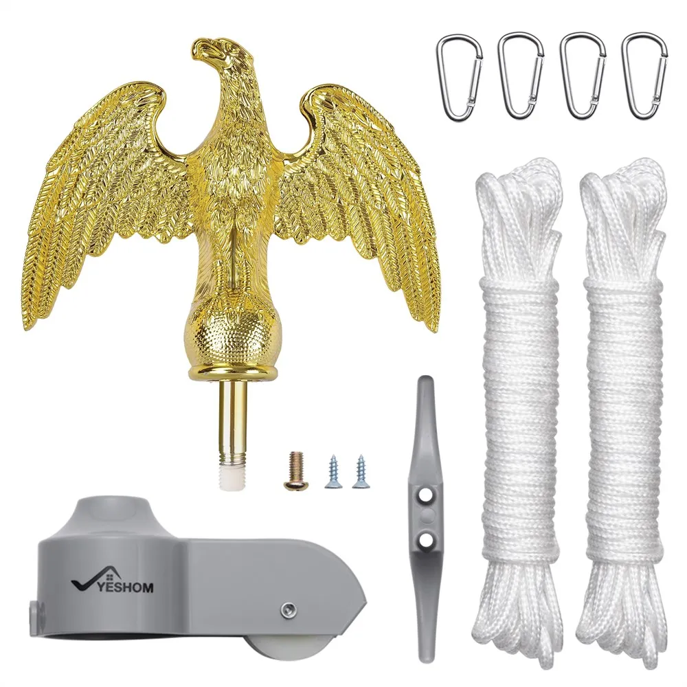 YeStarry Flagpole Repair Parts Kit Topper Eagle Top Final Cleat Clip