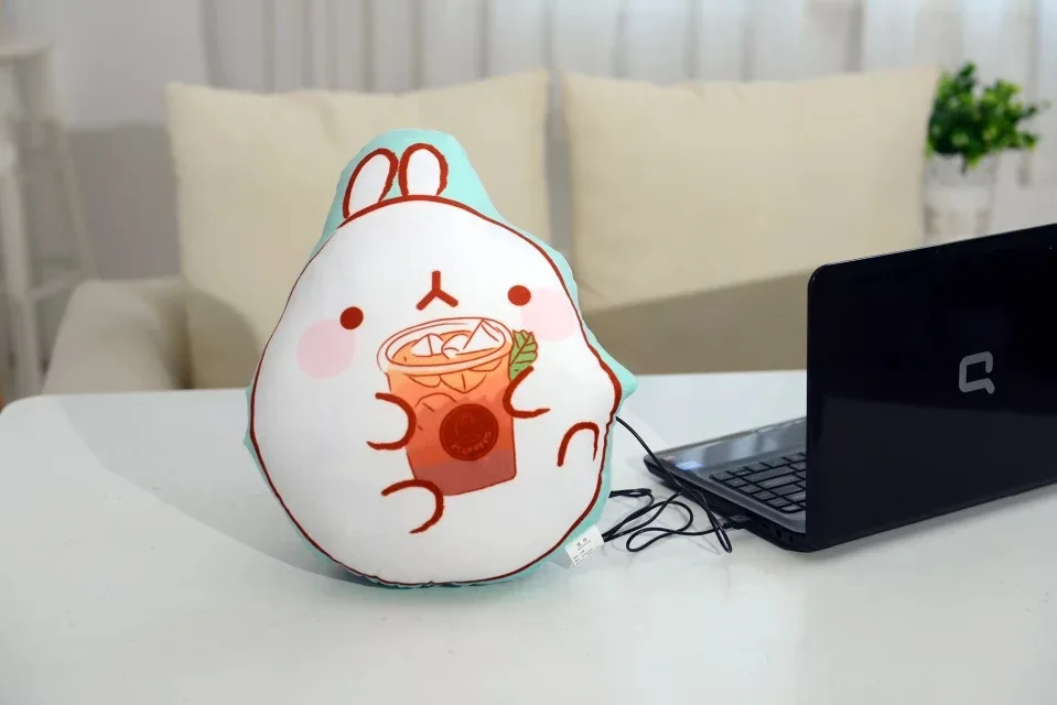 Molang/Милая подушка с кроликом из картофеля; ручная работа; теплая подушка с кроликом и одеяло для девочек; подарок на день рождения