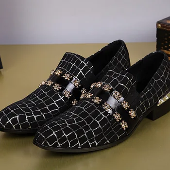 

Shoes Toe Casual Japanese Style Shoes for Men Loafers Pointed Metal Cow Leather Slip-on Genuine Leather Full Grain Leather Male