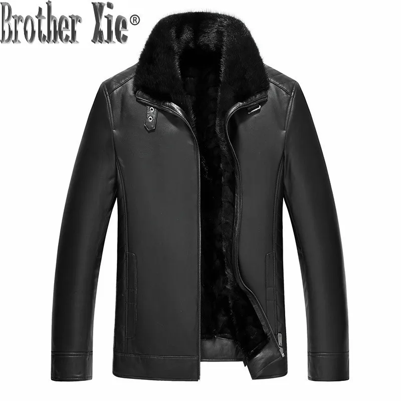 

Genuine Leather Jacket Winter Sheepskin Leather Coat Mink Fur Liner Mens Mink Jackets Cuero Genuino 71Q570D YY003